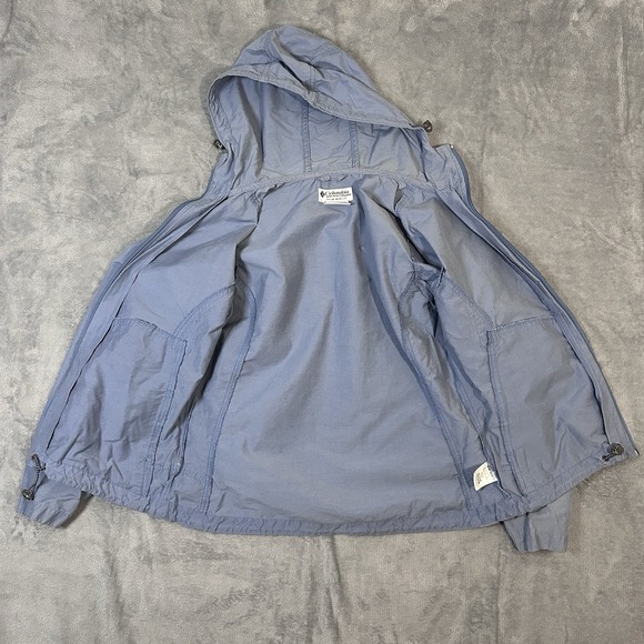 Columbia Women's M Hooded Lightweight Jacket Blue Full Zip Nylon Blend WL3014 - Picture 8 of 11